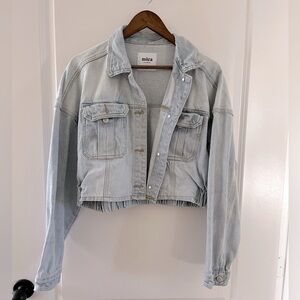 Mica Women's Light Blue Cropped Denim Jacket